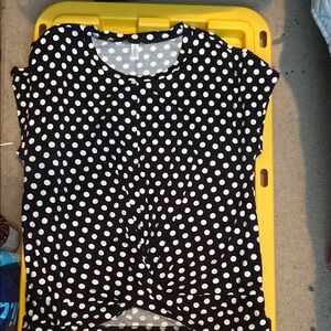 Polka Dot Women's Top - Black and White
